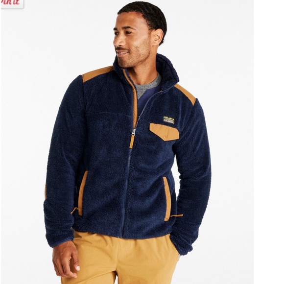 Men's L.L.Bean Hi-Pile Fleece Jacket - Picture 2 of 12